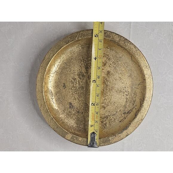 Vintage Pottery Barn Deroma Gilt Terracotta 8" Bowl and Saucer Made In Italy - Picture 9 of 10